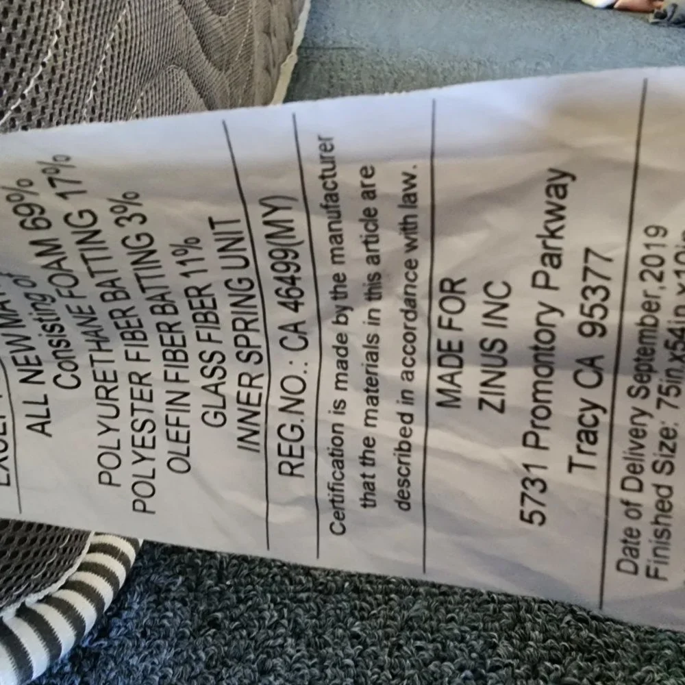 ZINUS 10 Inch Extra Firm Mattress FULL - $99 (LOS ANGELES)